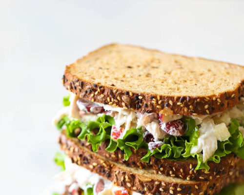 GREEK YOGURT CHICKEN SALAD SANDWICH